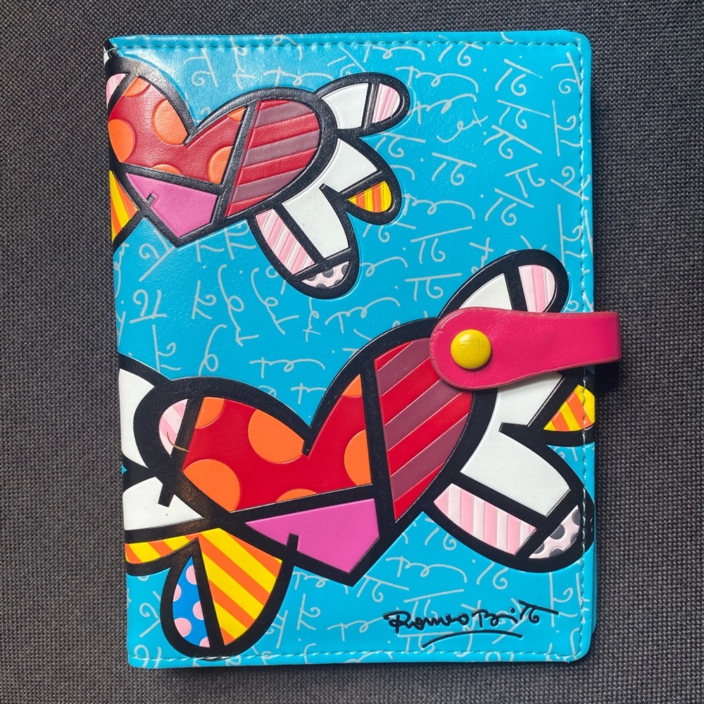 Romero Britto Hearts Passport Holder